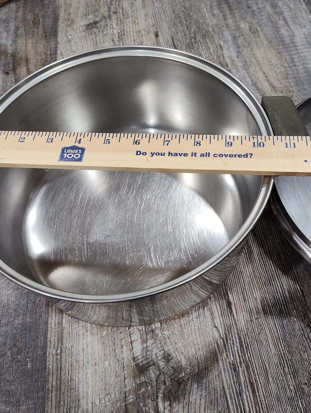 Vintage Revere Copper Maid Pot With Domed Lid, 6-Qt Stock Pot, Stainless Steel